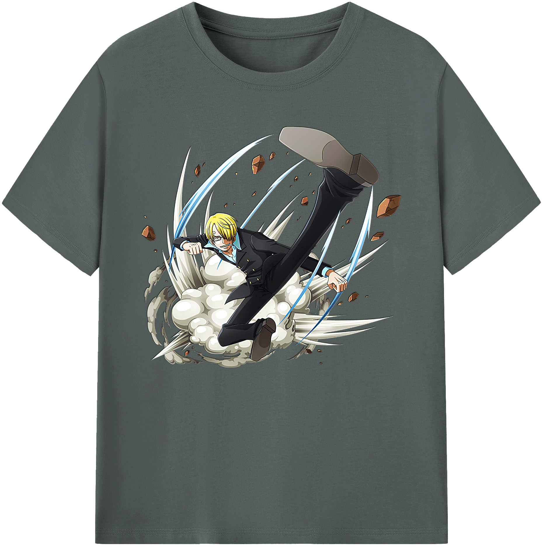 （画像用） ワンピース サンジ ONE PIECE Sanji 綿100％ メンズ半袖Tシャツ｜肌触りやわらか＆通気性